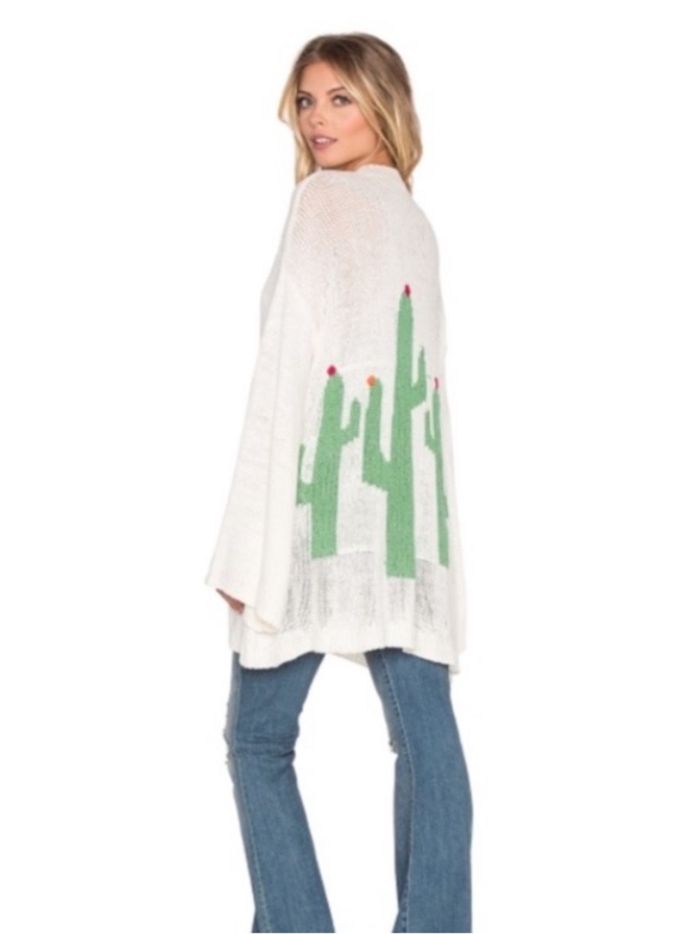 SMYM Mellow Three Amigos bell sleeve CACTUS knit cardigan